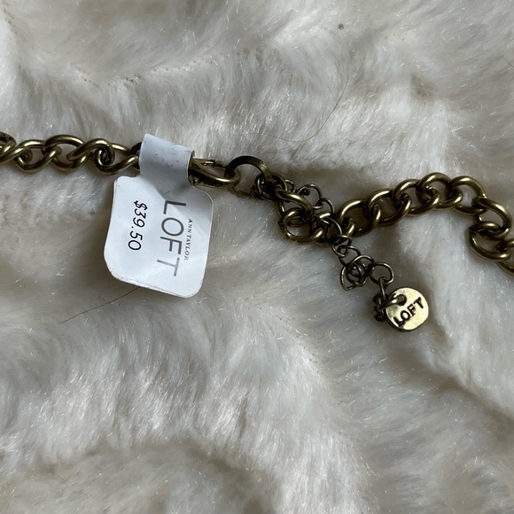 LOFT gold tone Smokey stone necklace NWT - Picture 4 of 4